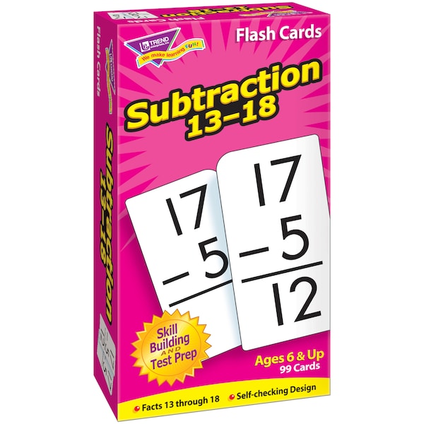 Trend Enterprises Subtraction 13-18 Skill Drill Flash Cards T53104 - main